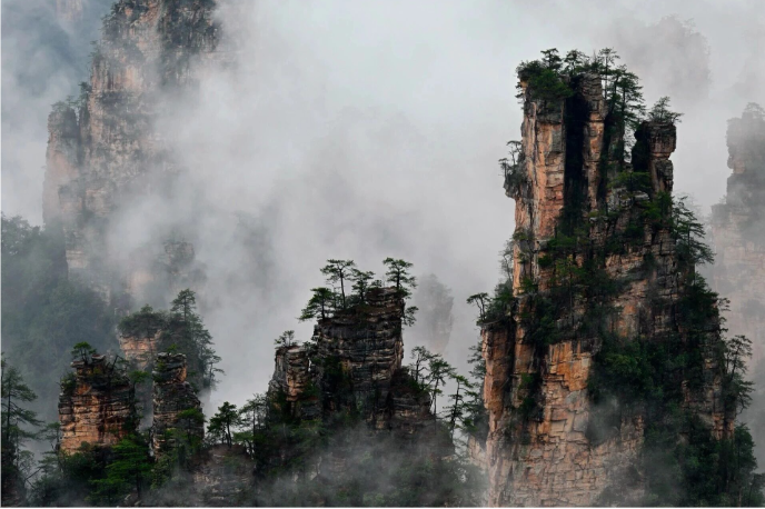 雨霁峰林起云烟 张家界云海美如仙境