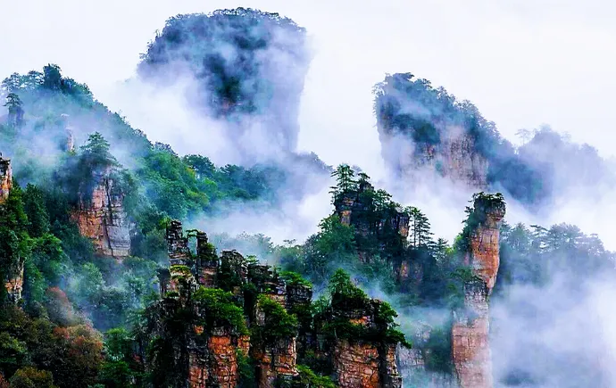 端午晴雨相间绘山水长卷 张家界峰林云海醉游人