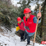 初雪巡线保供电 国网桃源县供电公司守护“万家灯火”