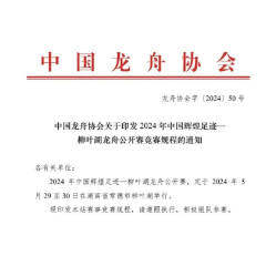 中国龙舟协会关于印发2024 年中国辉煌足迹—柳叶湖龙舟公开赛竞赛规程的通知