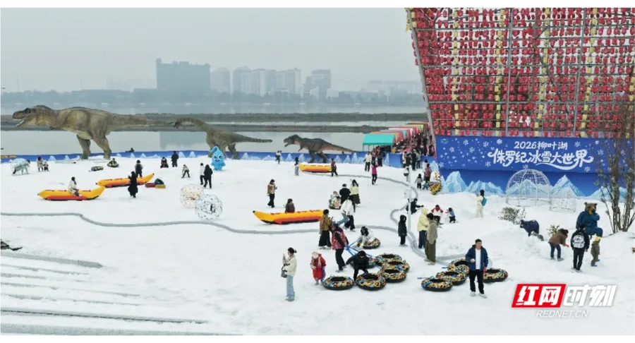 家门口乐享冰雪盛宴！常德柳叶湖侏罗纪冰雪大世界开门迎客