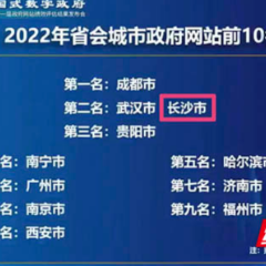 长沙市政府门户网站获中国政府网站绩效评估省会城市第二名