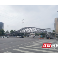 雨花区环保大道一人行天桥投用 安全方便颜值高