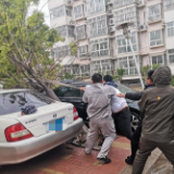 致敬雨后可爱的背影 阳光财险沧州中支理赔服务部雨天救援被砸车辆