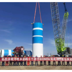 “风电王者”大漠扬威 中联重科履带吊圆满首吊我国单机容量最大风电机组