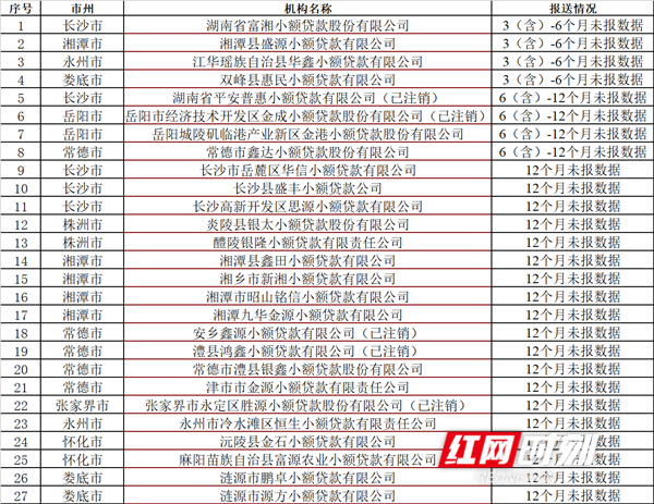 湖南27家小贷公司未按期报送数据被责令整改