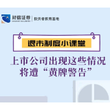 退市制度小课堂丨上市公司出现这些情况将遭“黄牌警告”