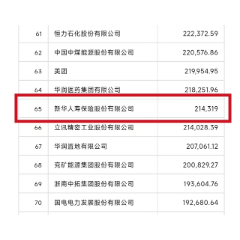第65位！新华保险上榜《财富》中国上市公司500强