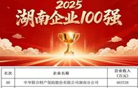 中华财险湖南分公司再登“湖南企业100强”榜单