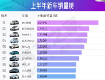 2025年上半年车型销量榜出炉：Model Y位列第三