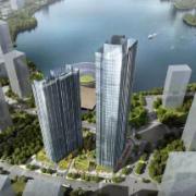 一线临湖准现房 福晟翡翠湾1#栋公寓封顶