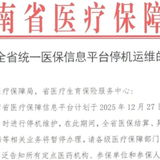 紧急提醒！湖南医保信息平台这段时间将停机维护业务暂停