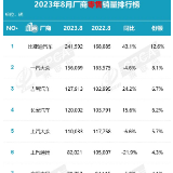 “数”说车市丨8月厂商零售销量排名出炉 自主品牌依旧强势