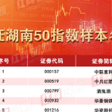 中证湖南50指数样本名单来了！有你熟悉的上市公司吗？