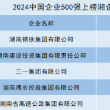 2024中国企业500强：6家湘企上榜 有3家营收超千亿