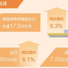 前5月我国货物贸易进出口同比增长6.3% 外贸向好势头不断巩固