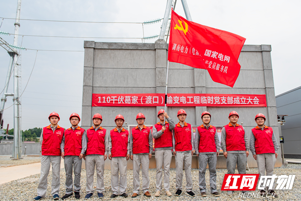 浏阳市枨冲镇平息村110千伏渡口变建设临时党支部成立。