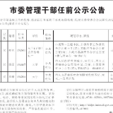 娄底市委管理干部任前公示公告