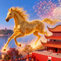 AI创意策划 | 一马当先开新局 马到成功纳百福