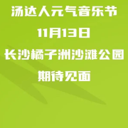 汤达人元气音乐节长沙站 ，11月13日见