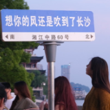 长沙浪漫升级 “想念你”网红路牌吸引年轻人打卡