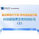 直达服务行千里 理性投资进万家丨科创板股票交易规则必知（三）