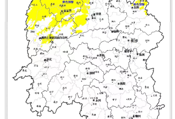 受降雨影响，湘北部分区域发生突发性地质灾害风险较高