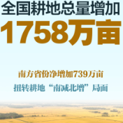 我国耕地3年净增1758万亩