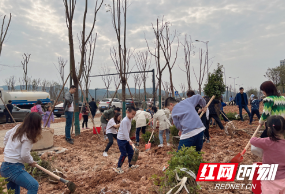 梅溪湖街道华茂社区：“同种‘廉洁树’ 共树廉政风”植树节活动