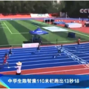 视频：长郡学生陈智康男子110米栏跑出13秒18 亚洲历史第2位