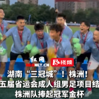 视频｜湖南“三冠城”！株洲队省运会成人组男足夺冠
