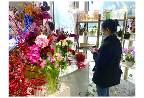 临近春节年宵花热销 长沙市民爱买银柳、郁金香