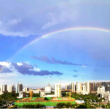 美图丨一场太阳雨 湘潭的天空挂起双彩虹