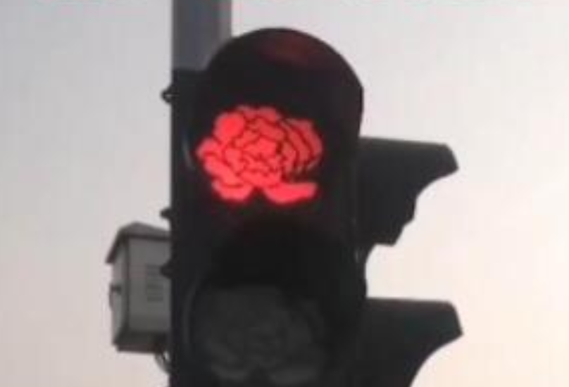 洛阳牡丹花红绿灯，是否过于标新立异了？