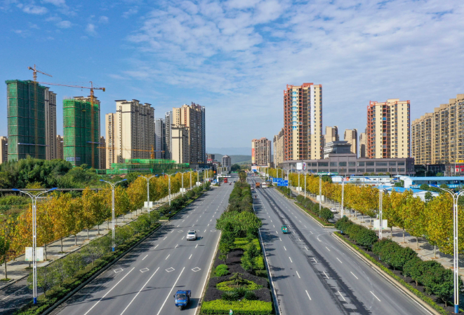 组图丨梧桐银杏道州路 车在画中行