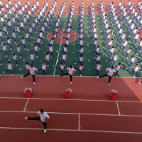 石门县三圣乡完全小学举行乡村大课间展演