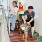 芦淞区栗树山小学党支部开展文明创建志愿活动
