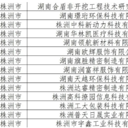 湖南省第八批创新型中小企业名单公布 株洲市14家企业位列其中