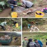 炎陵县南岸村开展河道垃圾清理行动