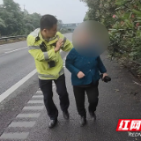 湖南株洲：老人误入高速 民警及时救助