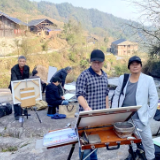 湖南省直油画艺委会30余名画家走进隆回县粟波村调制“文化大餐”