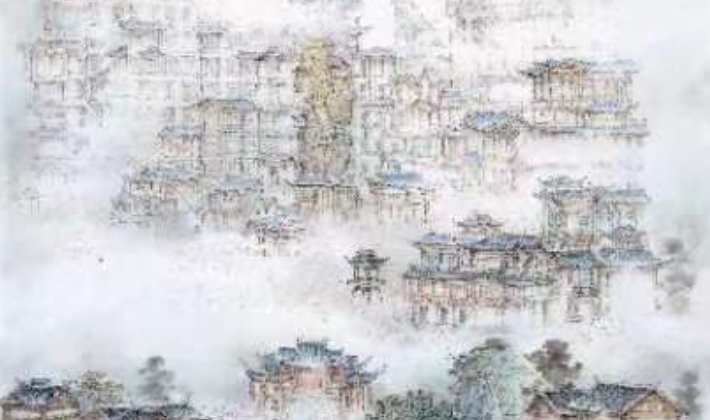 冰洁：萧有恺山水画《吊脚土楼入云霄》将在巴黎卢浮宫展出