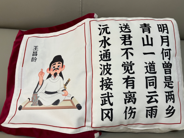 古今名人系列——青山明月书卷抱枕