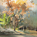 美术名家丨陈飞虎·参展作品：《掠过》《秋》 