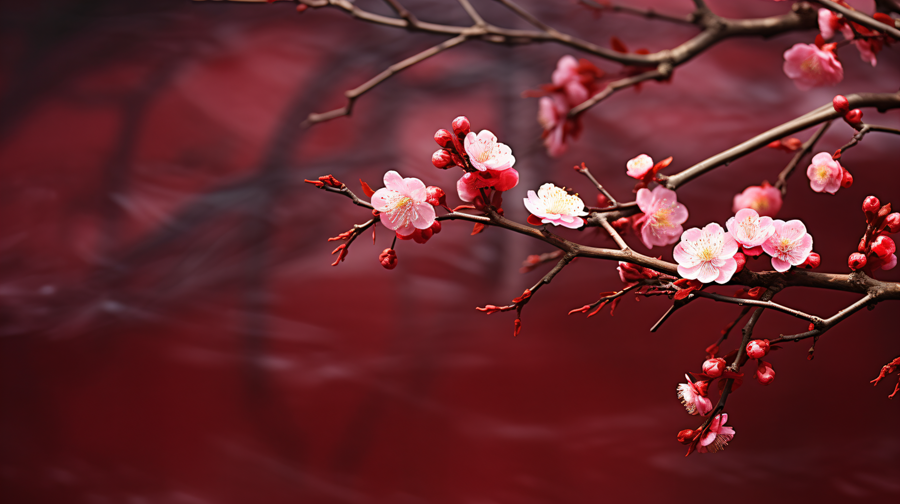 千库网_寒冬冬季娇艳的腊梅花自然美景摄影图红色背景_摄影图编号20444133_副本.png