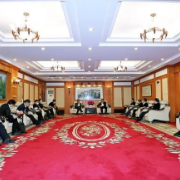 秦国文会见到访的湖南有色金属控股集团有限公司党委书记、董事长赵志顺一行