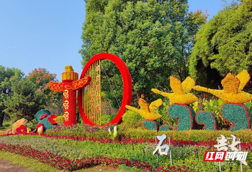 喜迎国庆!石鼓区2万盘鲜花扮靓雁城