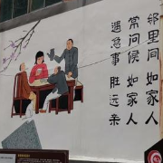 衡阳：志愿者手绘文明墙 社区小区着“新装”
