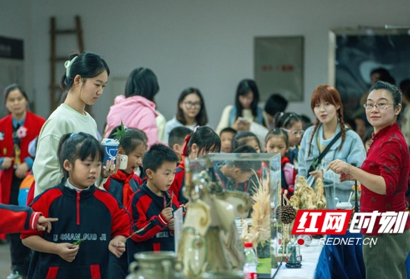 组图丨大手拉小手  湖南中医药大学“美美与共-长沙民间艺术体验展”迎来小观众