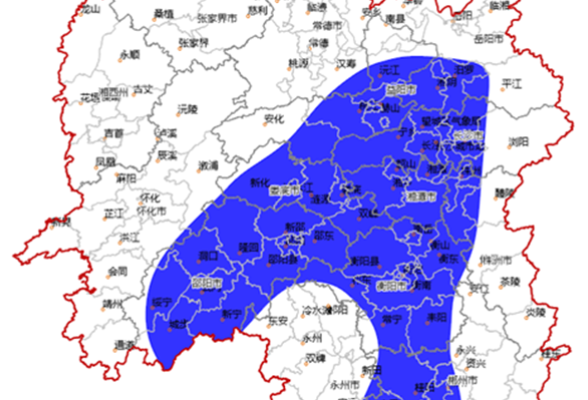 湖南发布寒潮蓝色预警，目前68个县市区已现5级以上大风